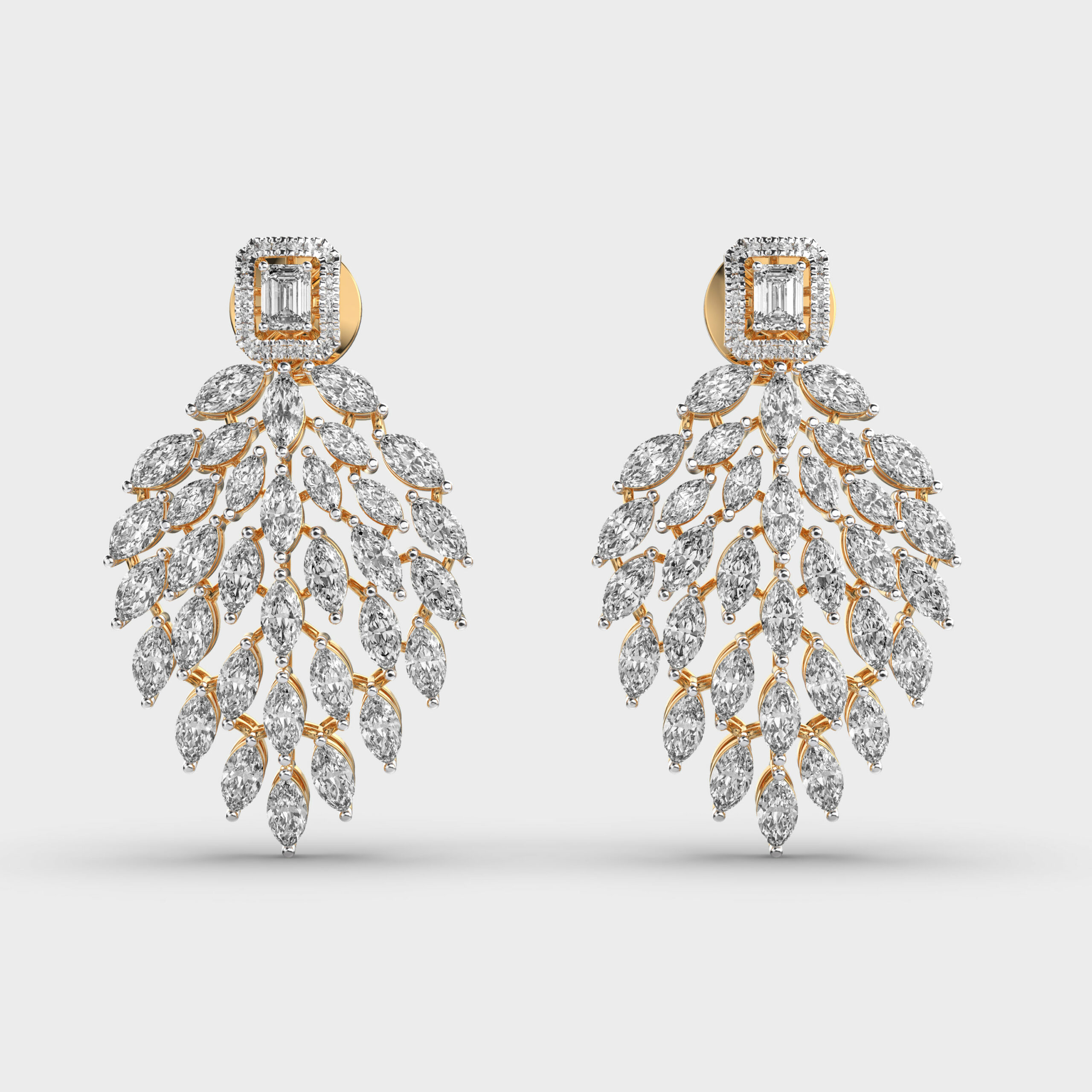 Regal Feather Cascade Diamond Studs