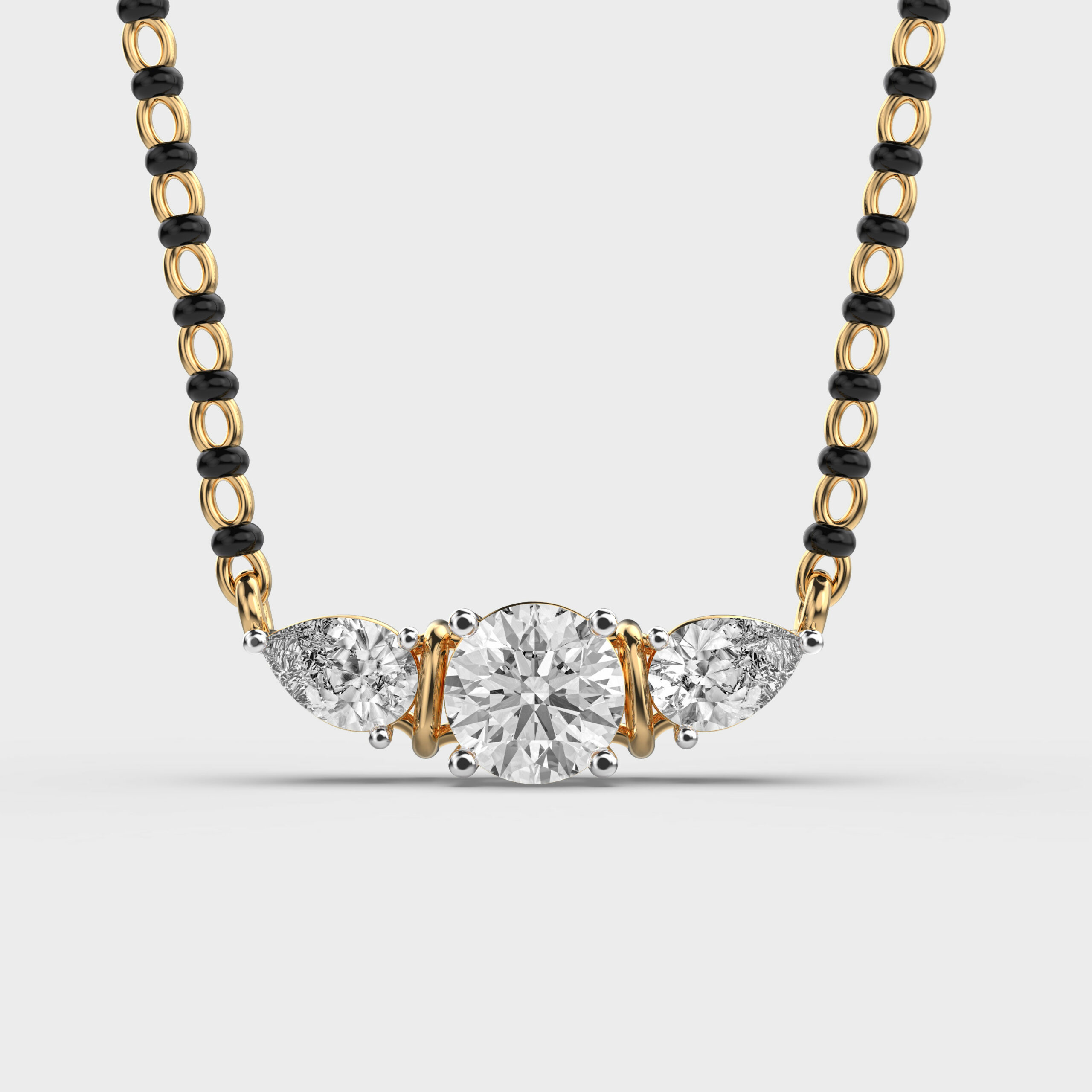 Triple Power Diamond Mangalsutra (With Chain)