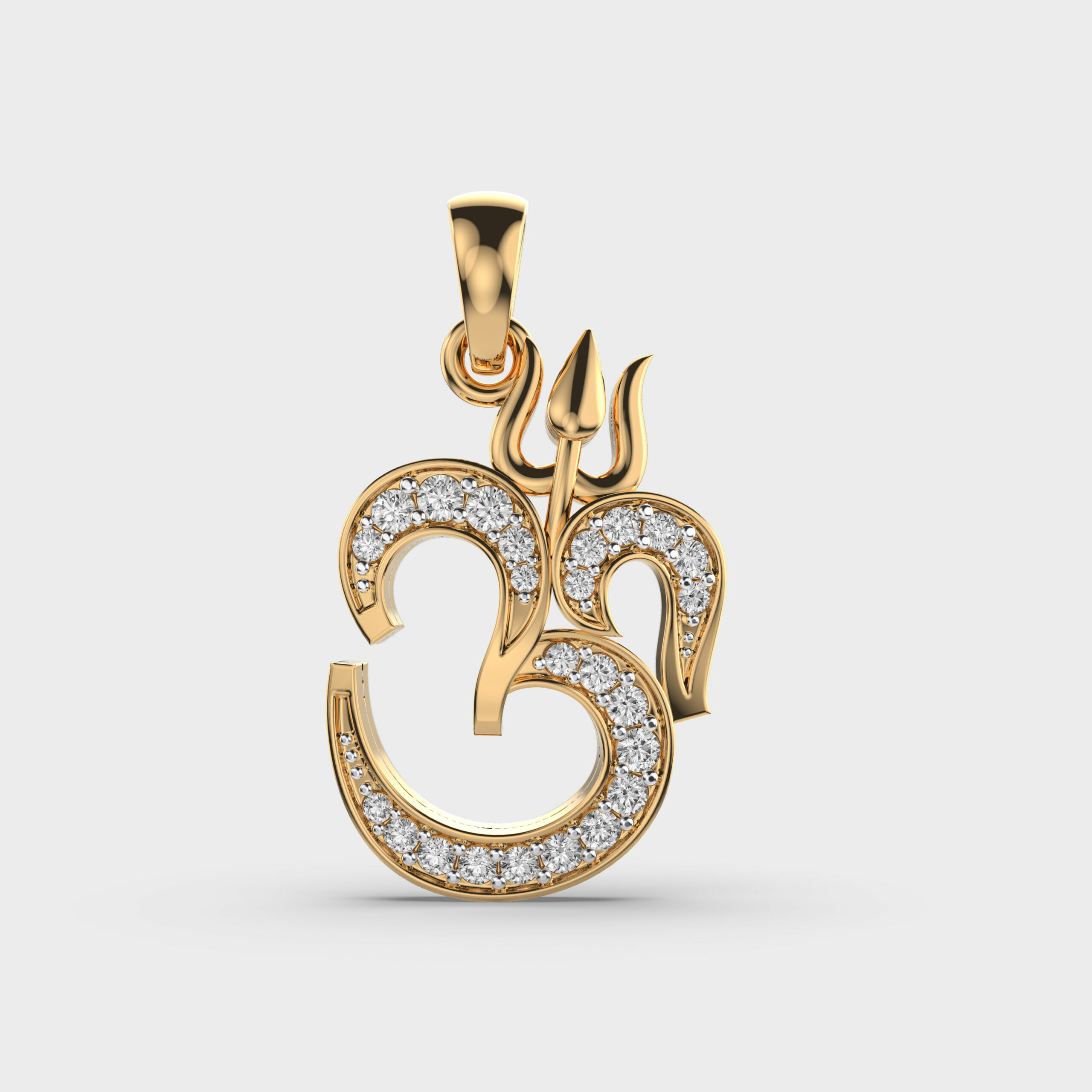 Har Har Mahadev Diamond Pendant (Without Chain)