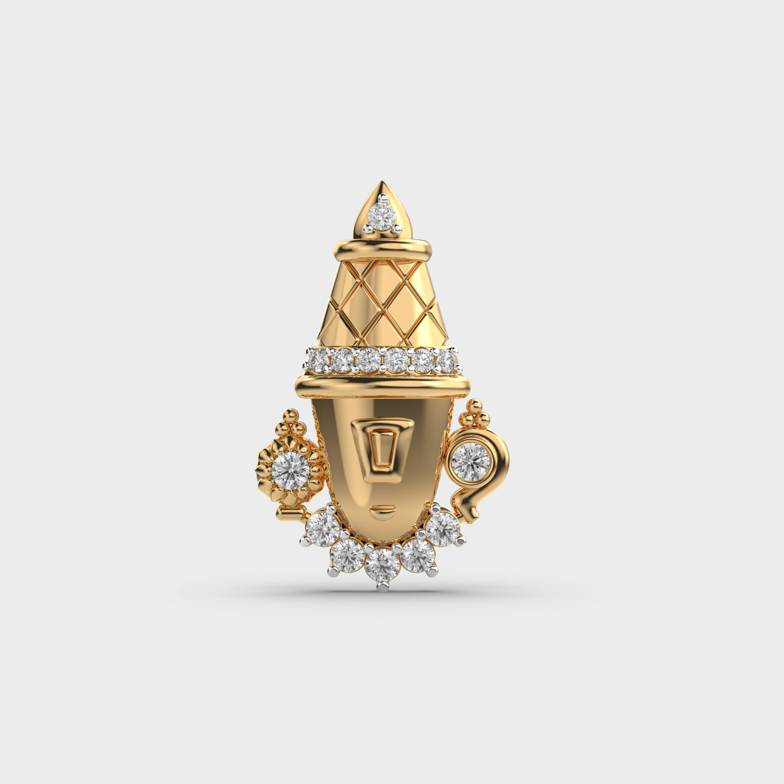 Tirupati Nath Diamond Charm Pendant (Without Chain)