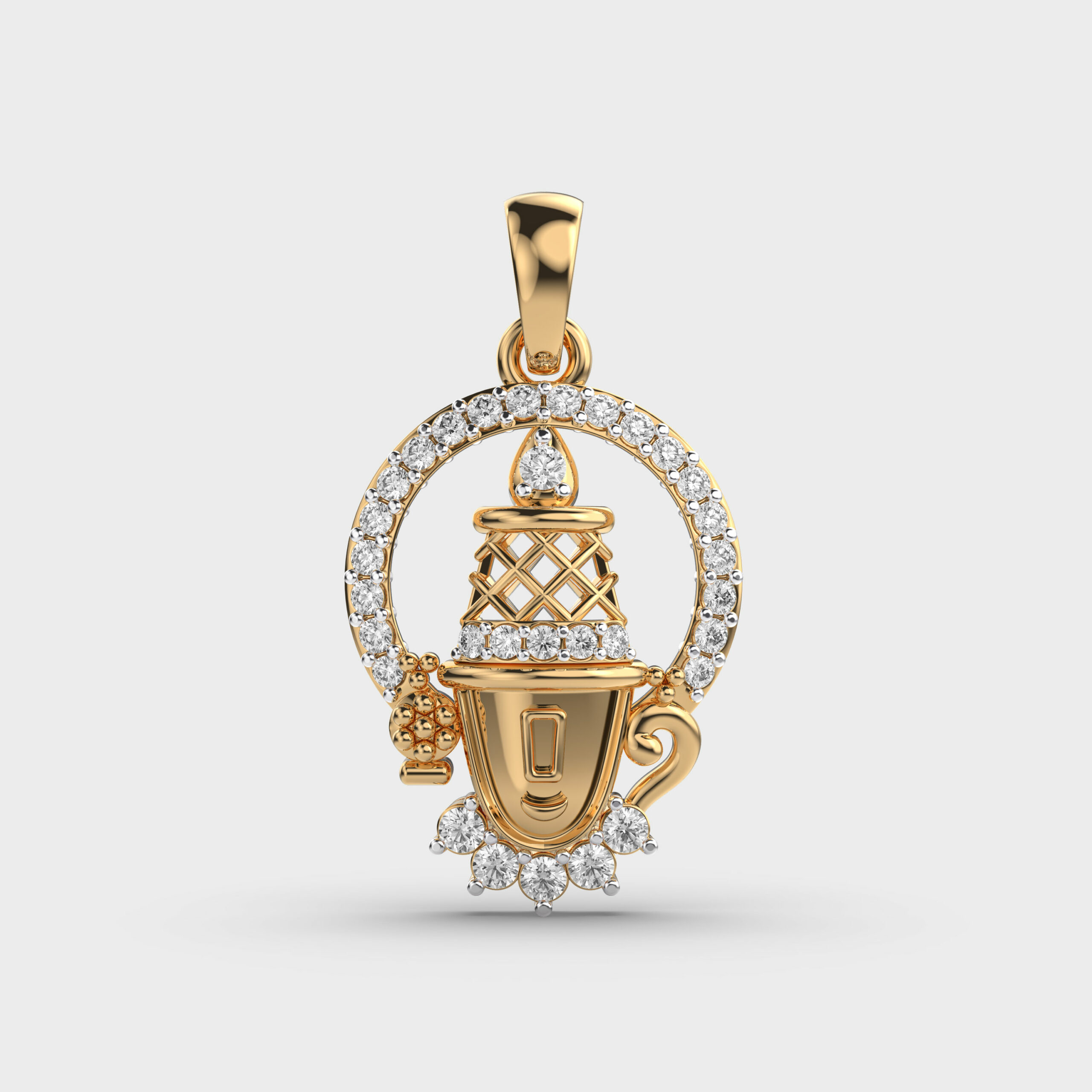Divine Shankh Diamond Pendant (Without Chain)