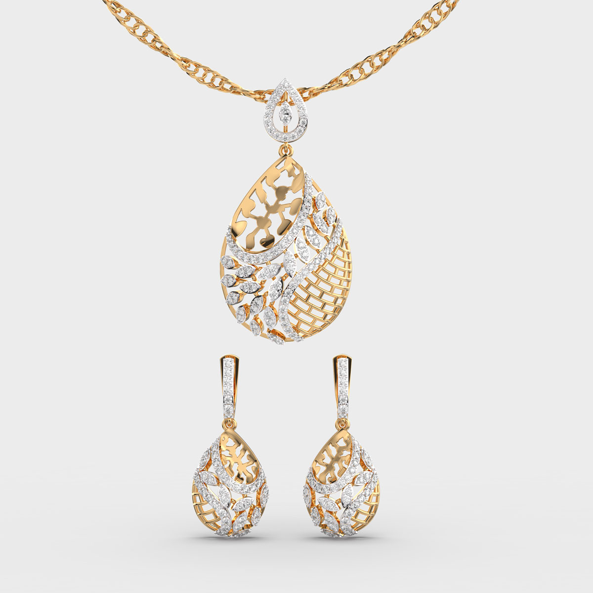 Elegant Teardrop Pendant Set
