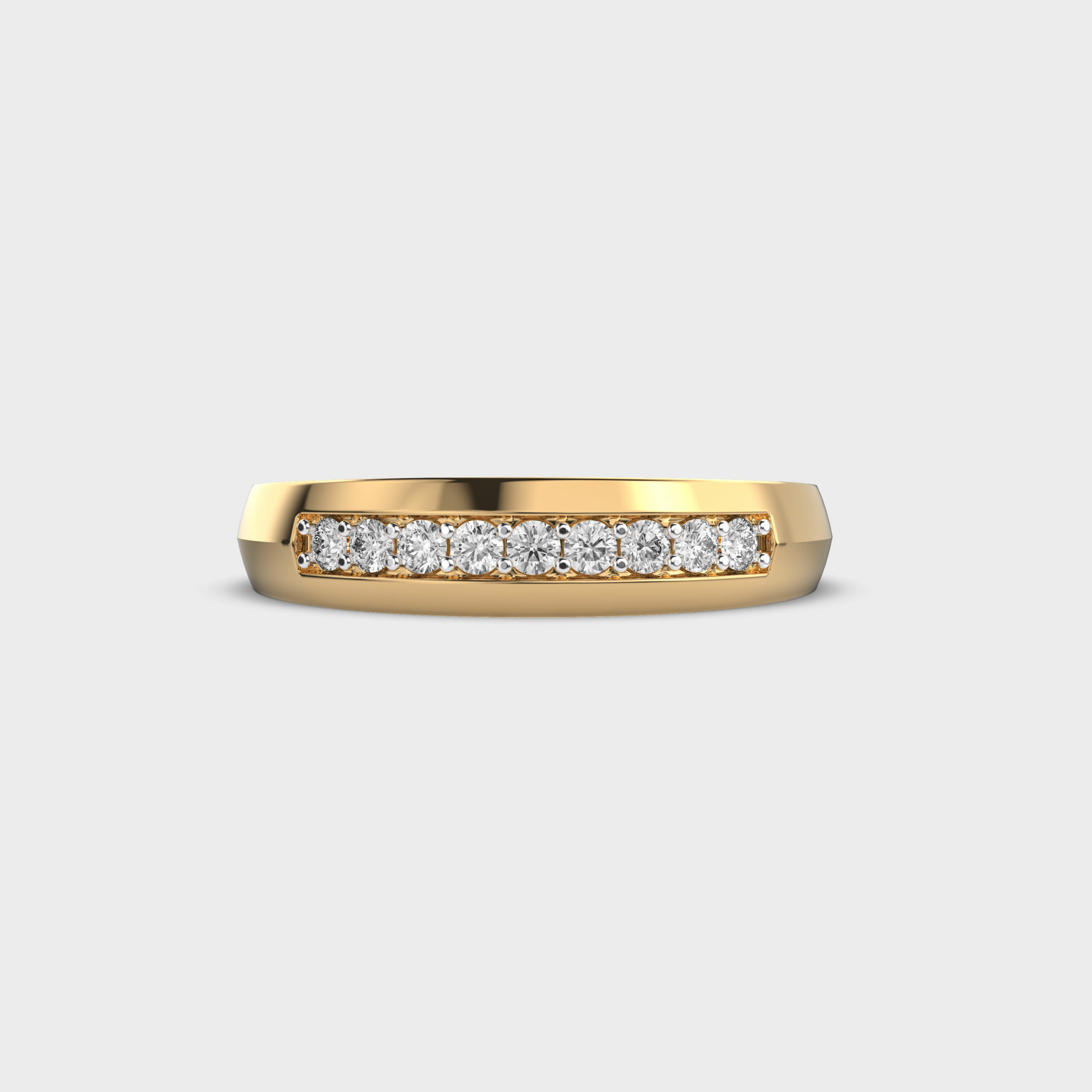 Vertex Line Diamond Band Ring For Men