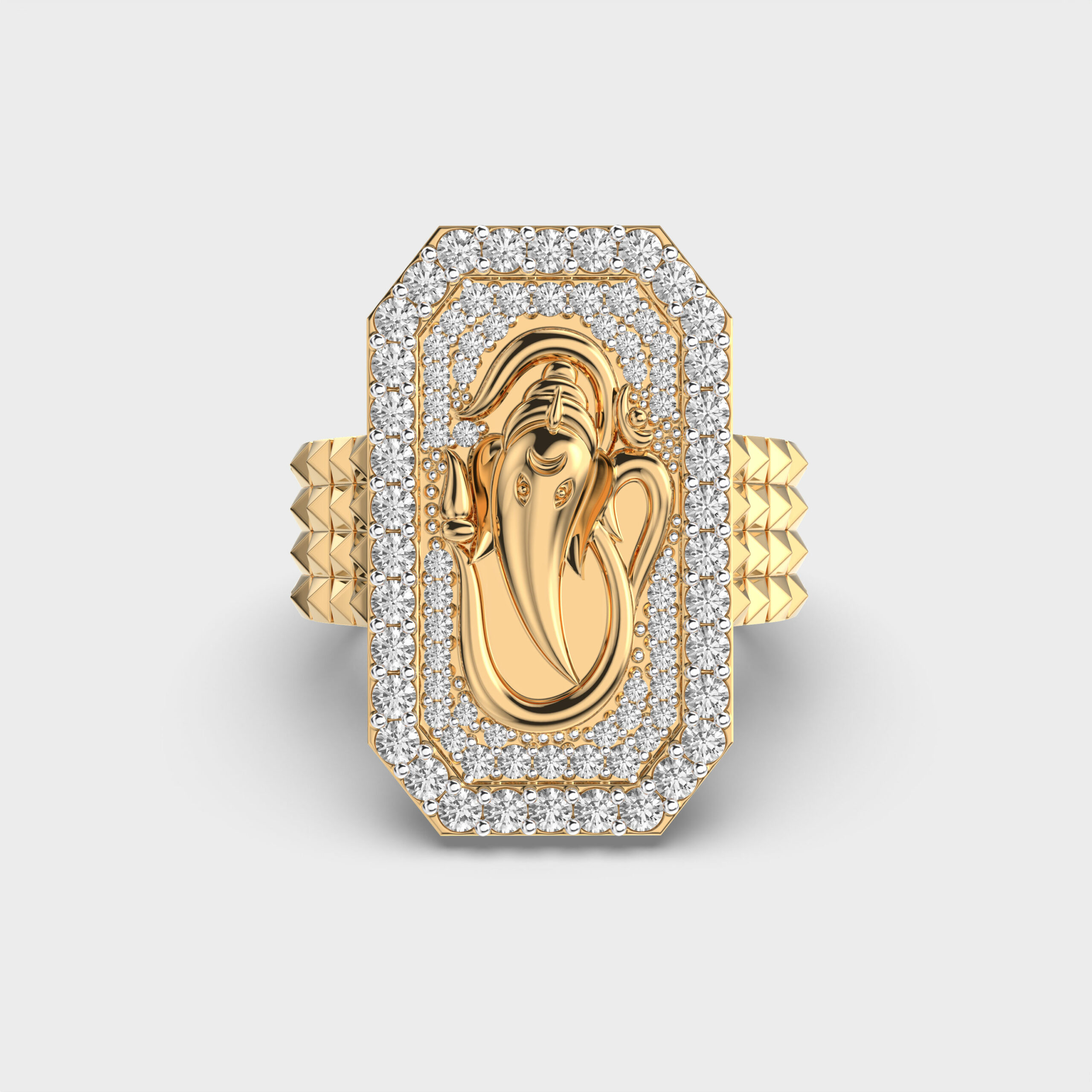 Ganesha Emblem Diamond Ring for Men