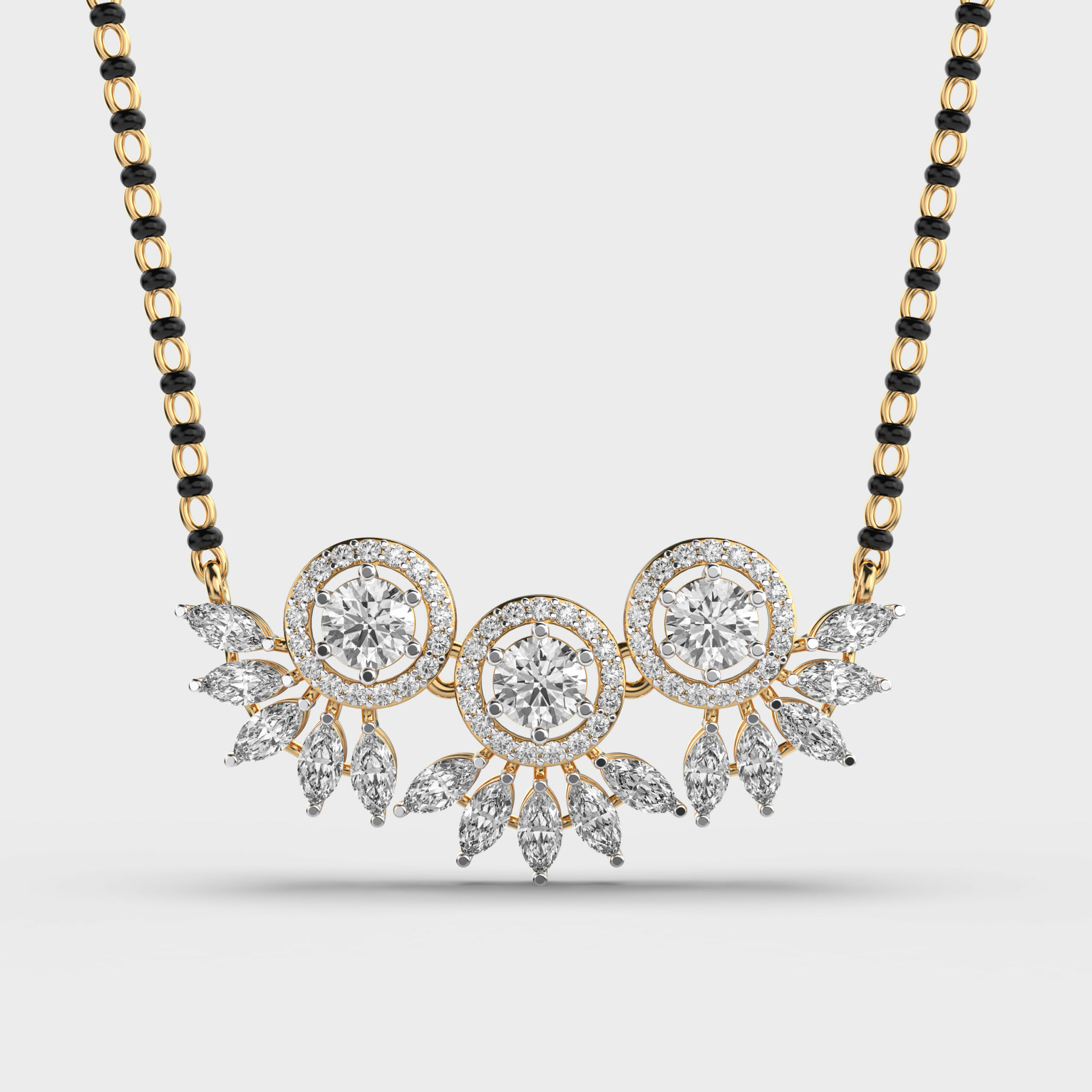 Threefold Radiance Diamond Mangalsutra (With Chain)