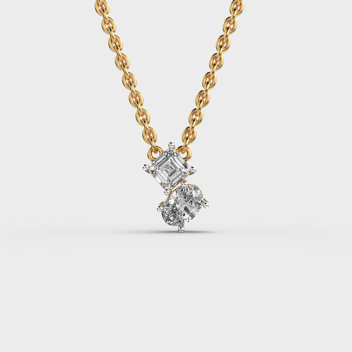 Two-Stone Diamond Pendant (With Chain)