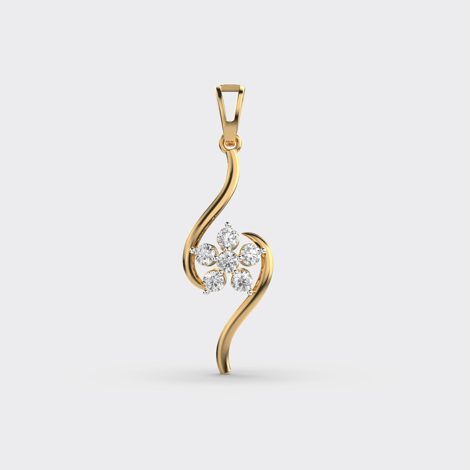 Verdella Floral Diamond Charm Pendant (Without Chain)