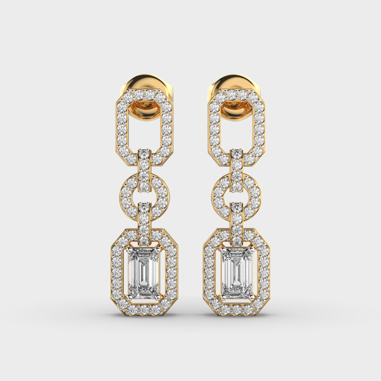 Pretty Chain Link Diamond Earrings
