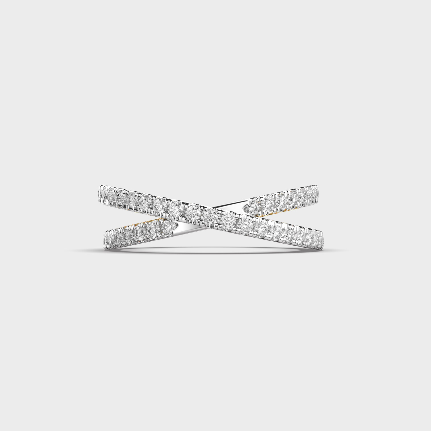 Intersecting Axis Round Diamond Ring