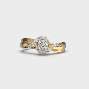 Waved Together Diamond Ring