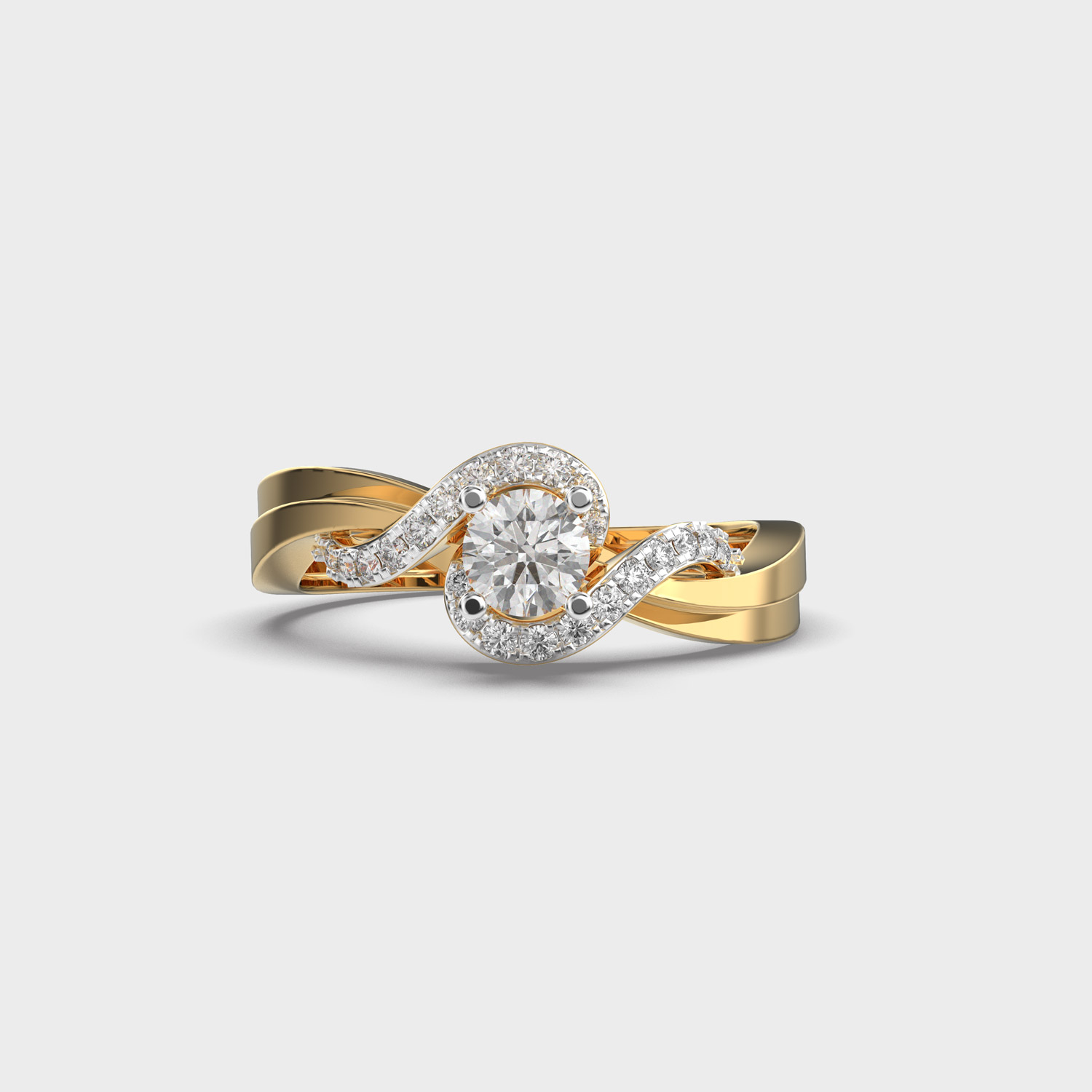 Waved Together Forever Diamond Ring