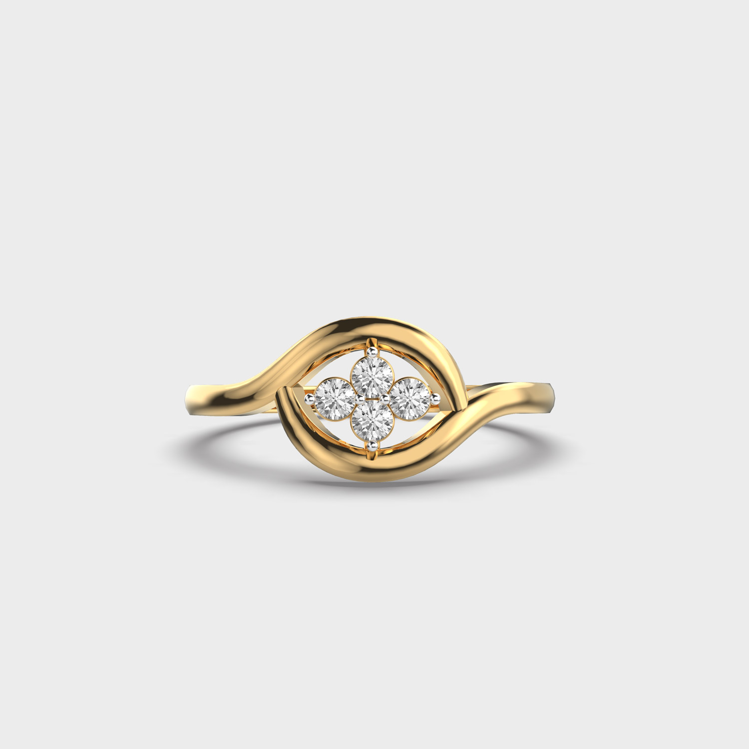 Minimal Enveloped Jewel Diamond Ring