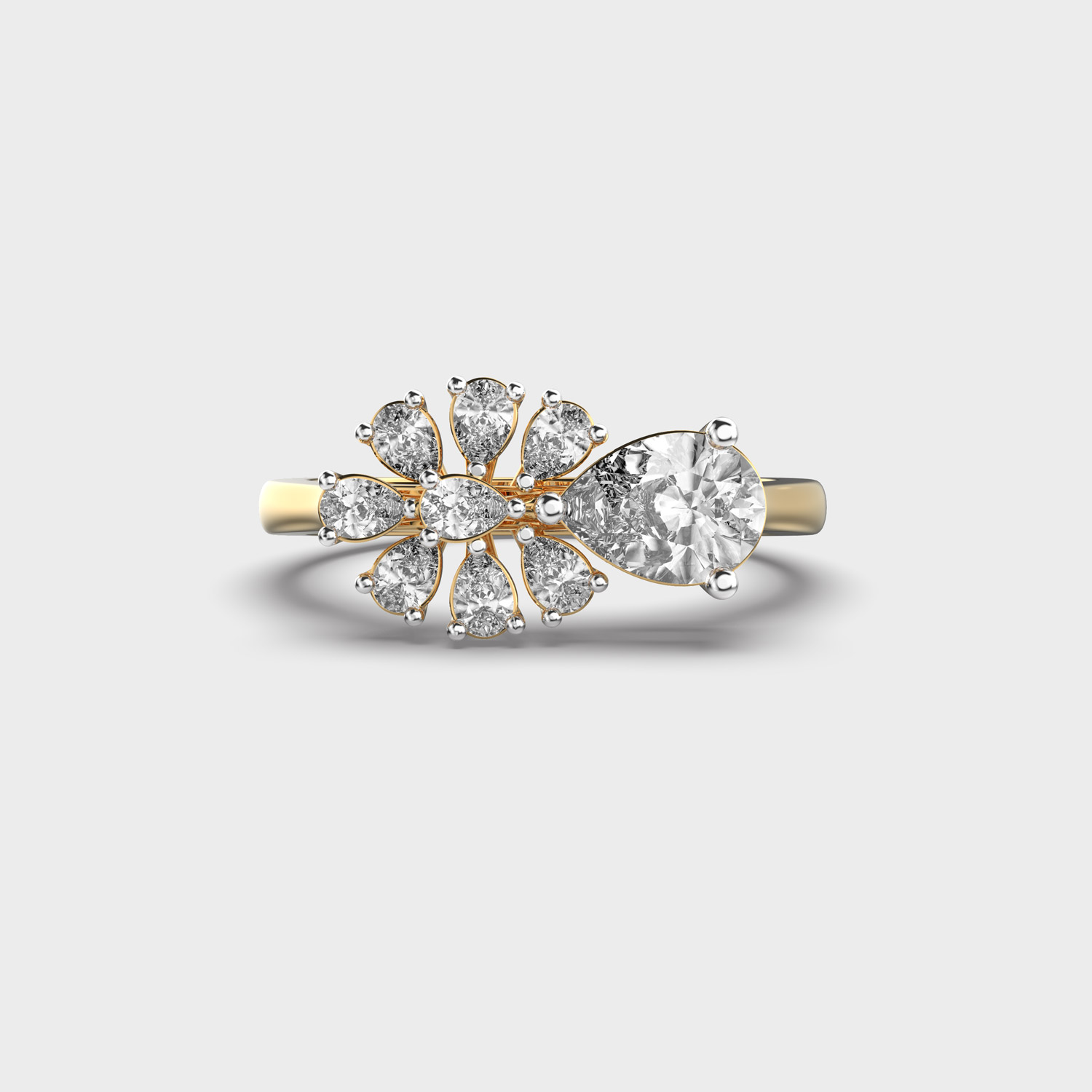 Daisy Petals Cluster Diamond Ring