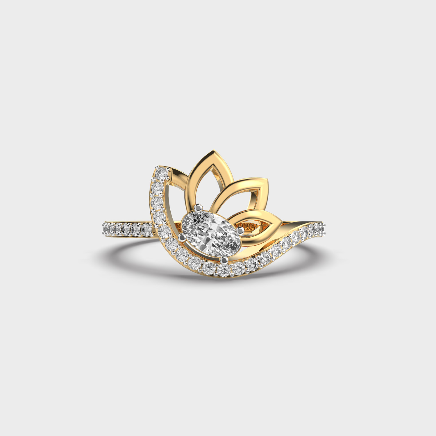 Dainty Pretty Lotus Diamond Ring