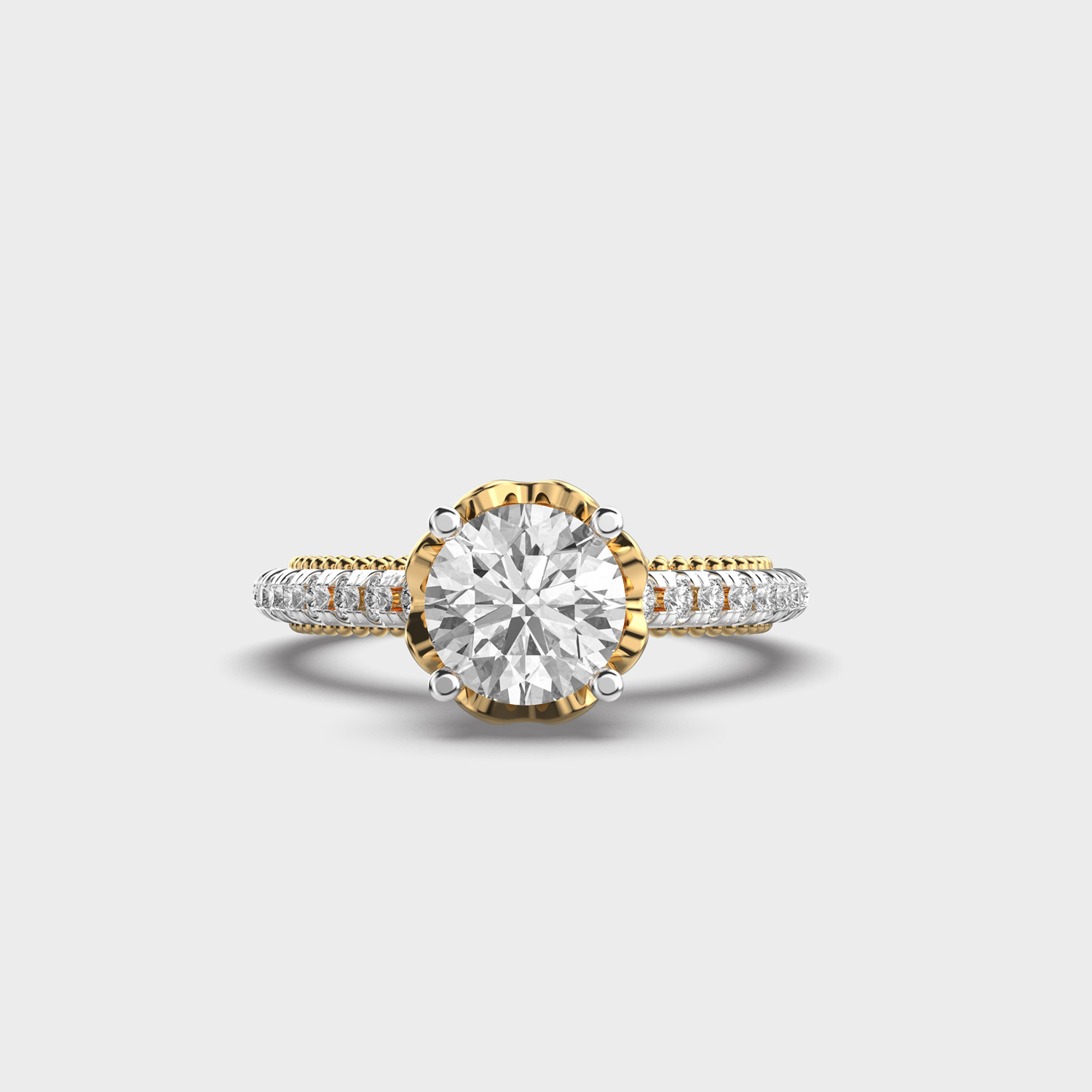 Elegant Focus Flower Diamond Ring