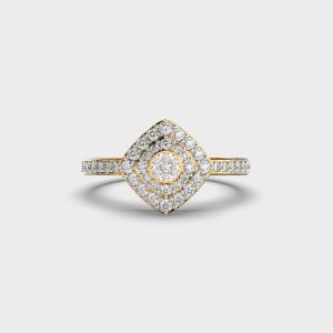 Shimmering Rhombus Diamond Ring