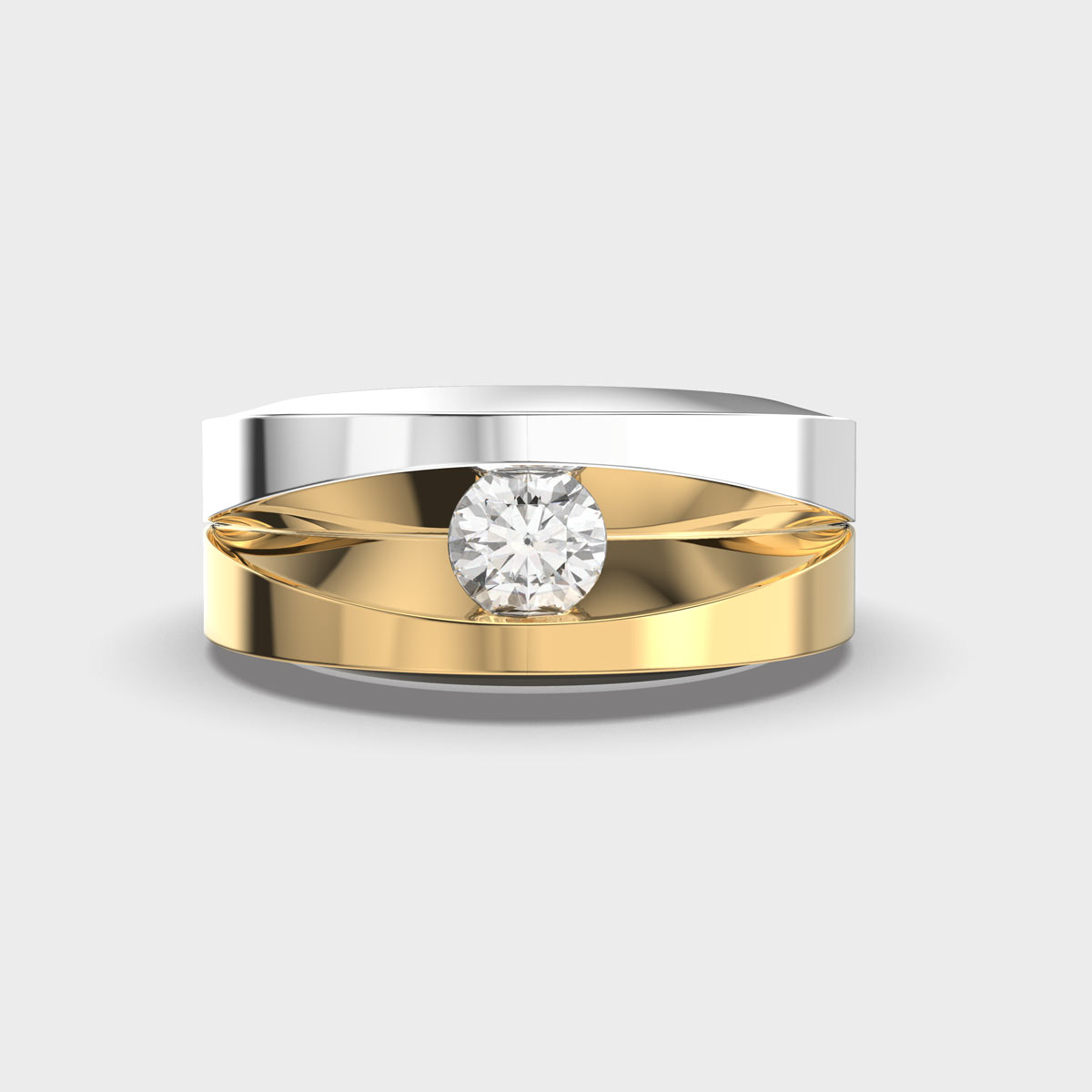 Unison Glow Round Diamond Ring For Men