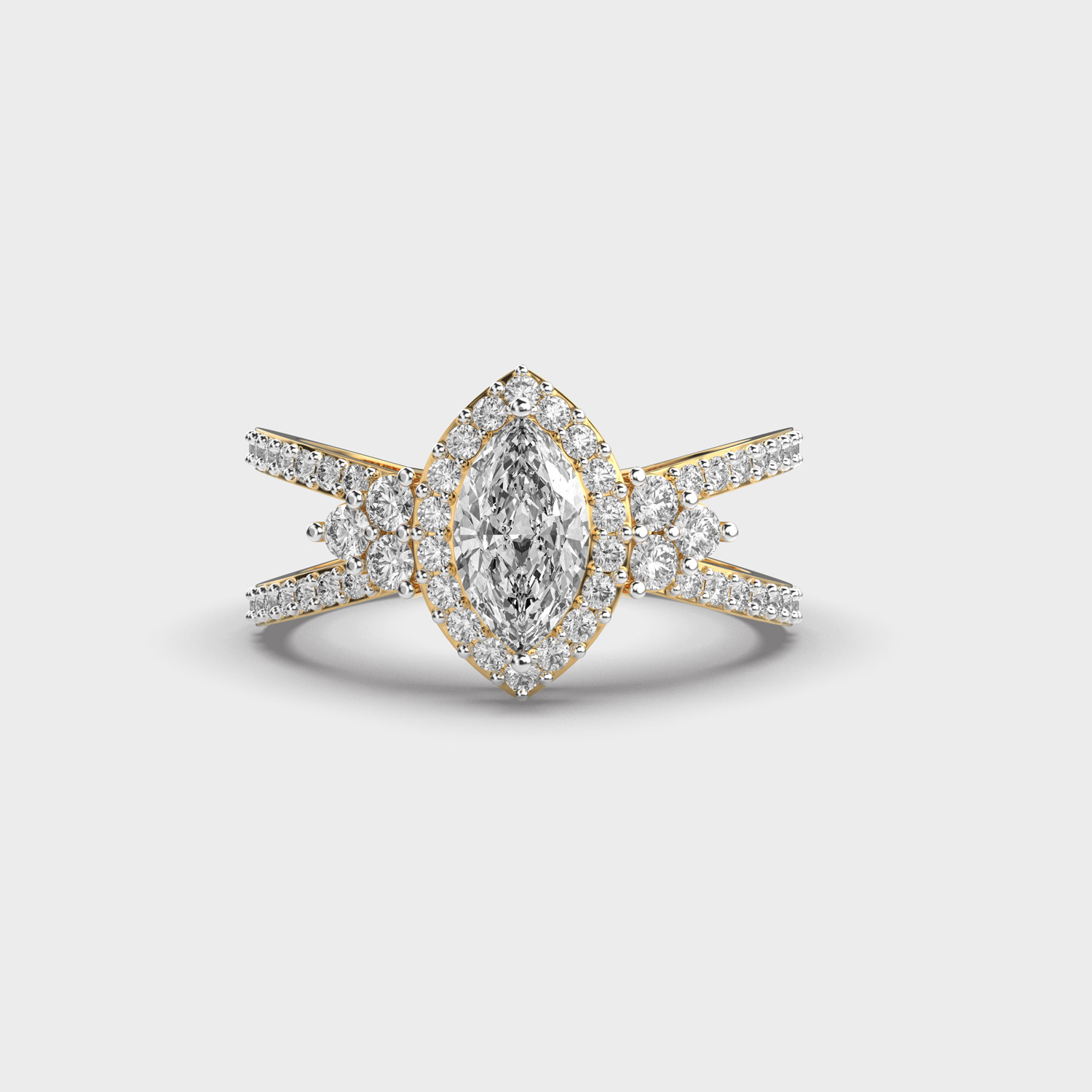 Radiant Eclipse Axis Diamond Ring