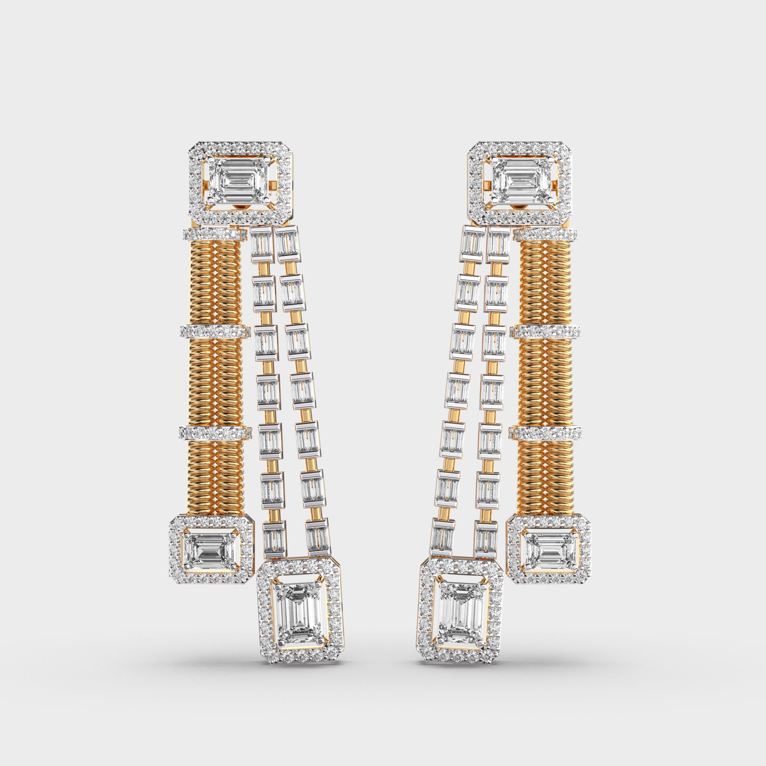 Modernish Art Deco Diamond Earrings