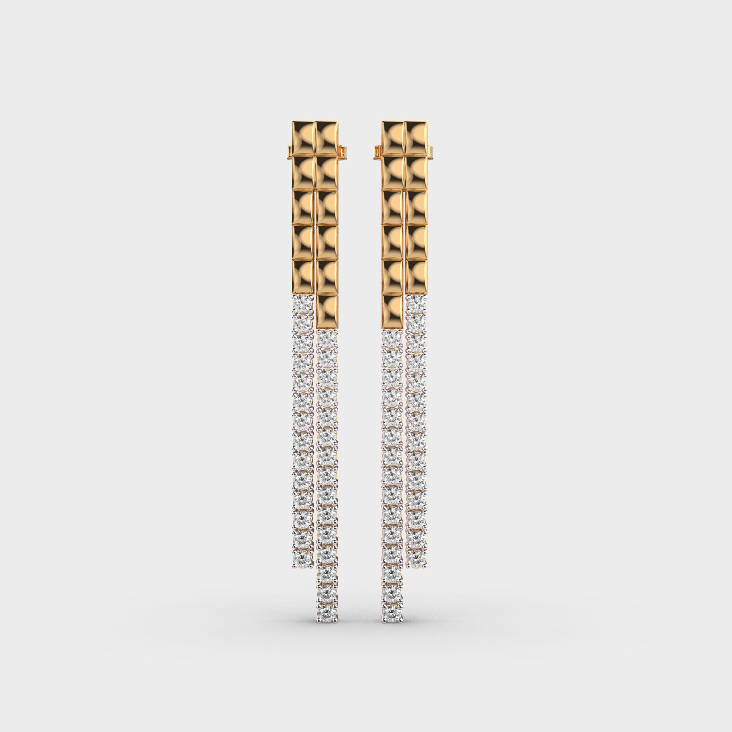 Minimalist Duo Diamond Earring Danglers