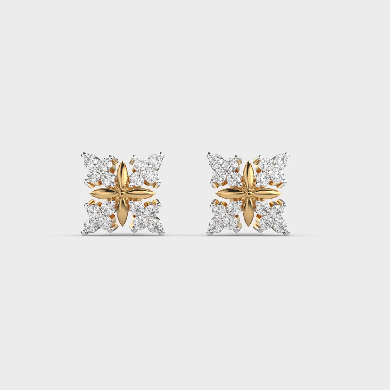 Expressive Petals Cross Diamond Studs