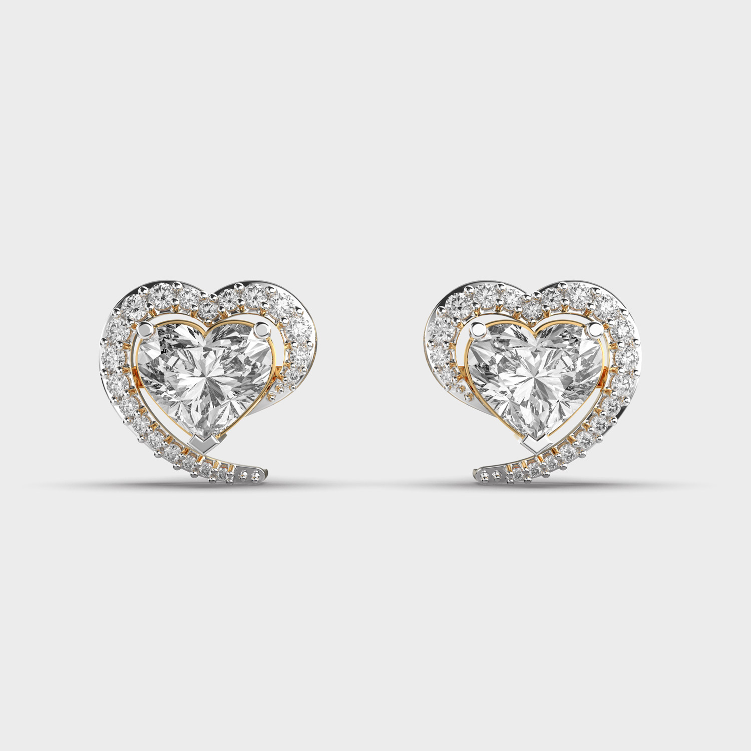 Charming Valentine Heart Diamond Studs