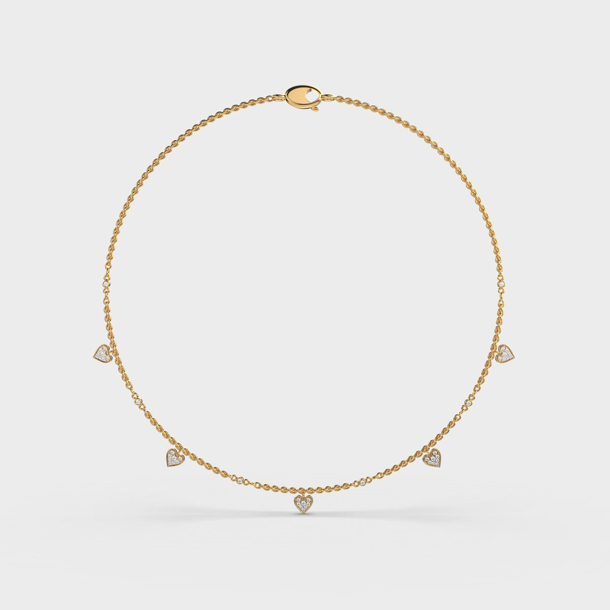 Dainty Hearts Diamond Necklace