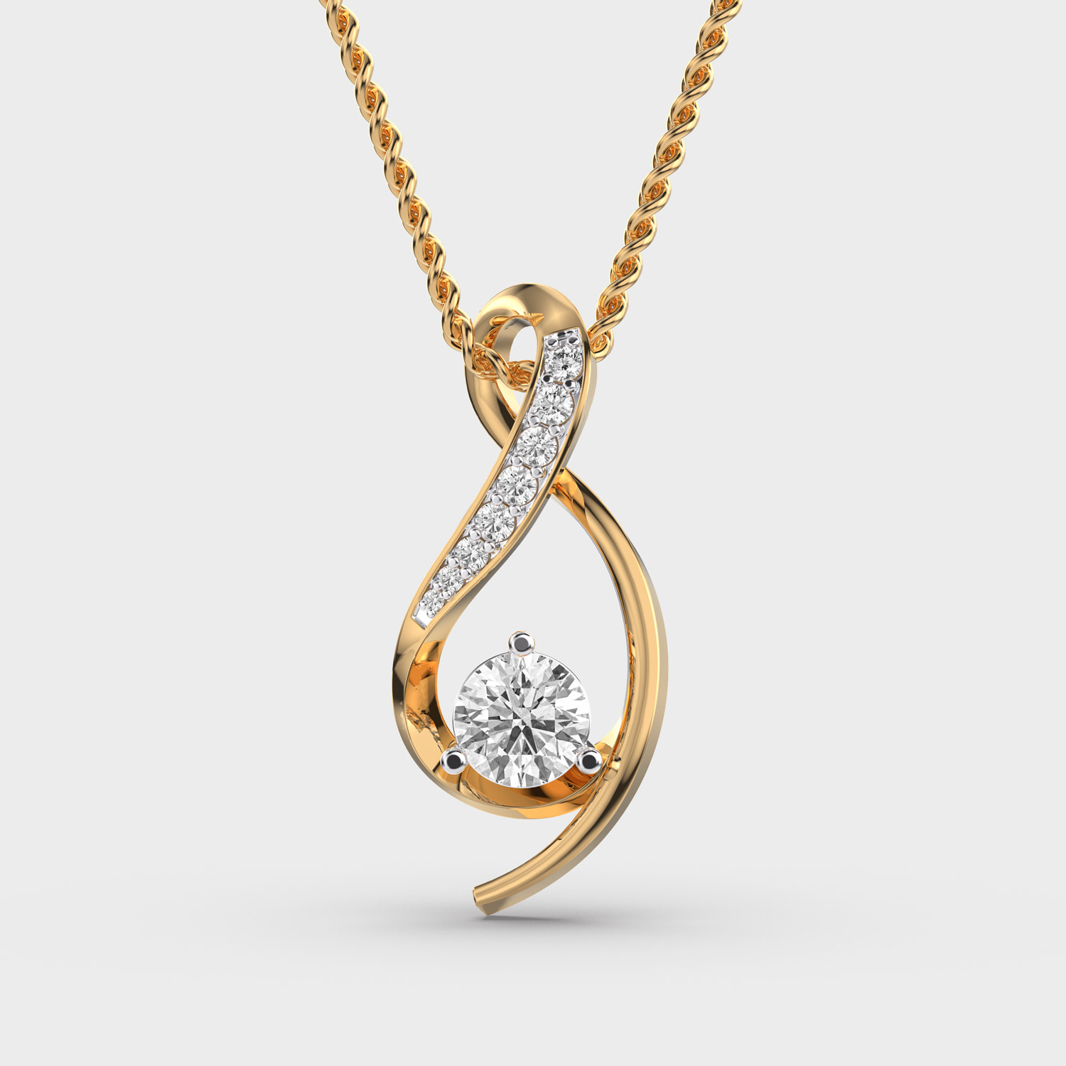 Swirl Diamond Pendant (Without Chain)