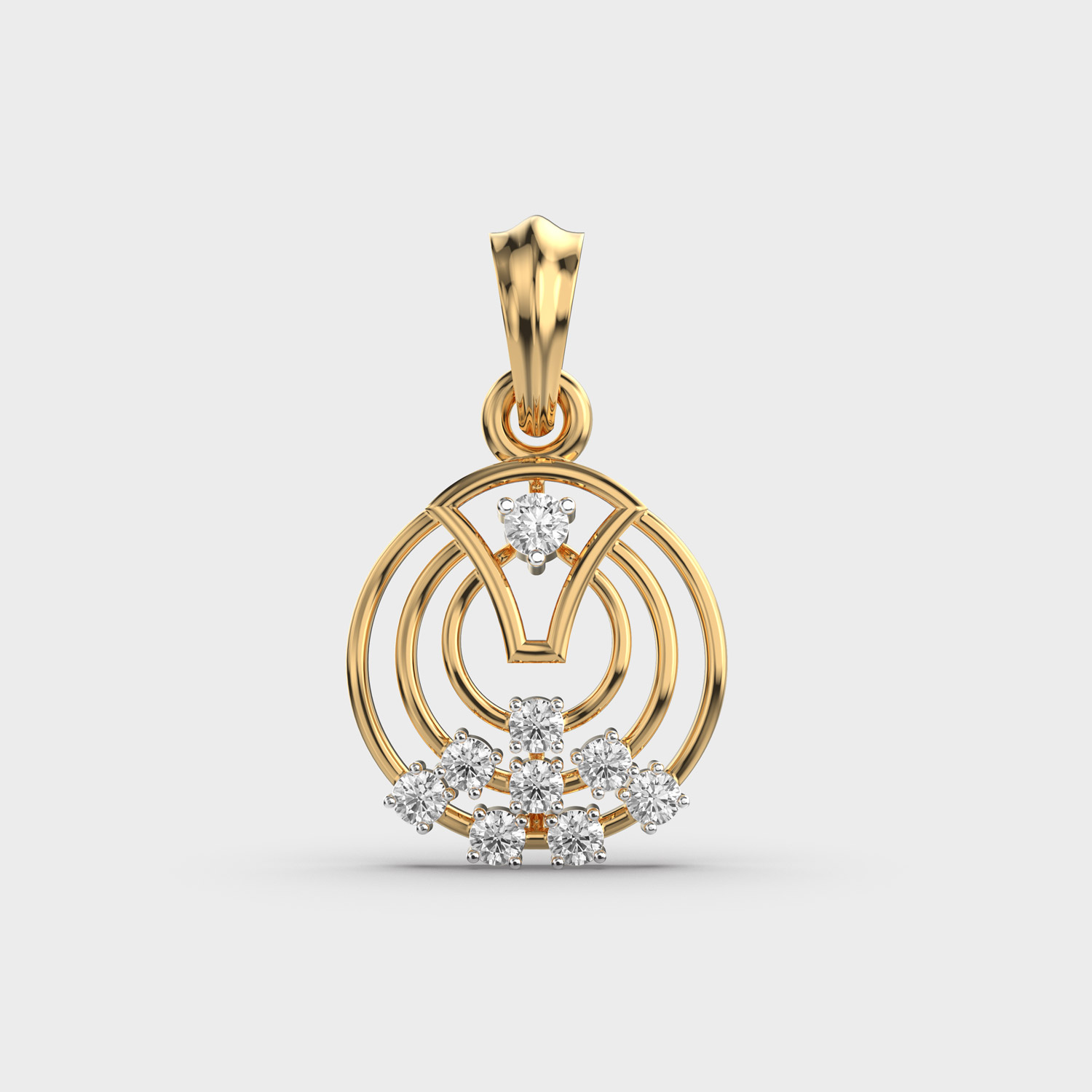 Round Loop Circle Diamond Pendant (Without Chain)