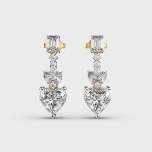 Modern Step Diamond Earrings