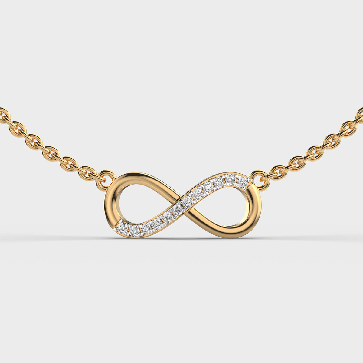 Glistening Unbroken Infinity Diamond Pendant (With Chain)