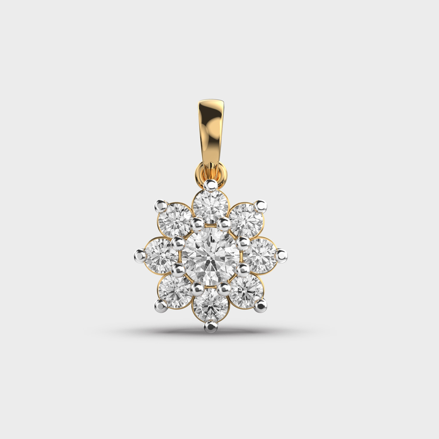 Meadowdrop Floral Diamond Pendant (Without Chain)