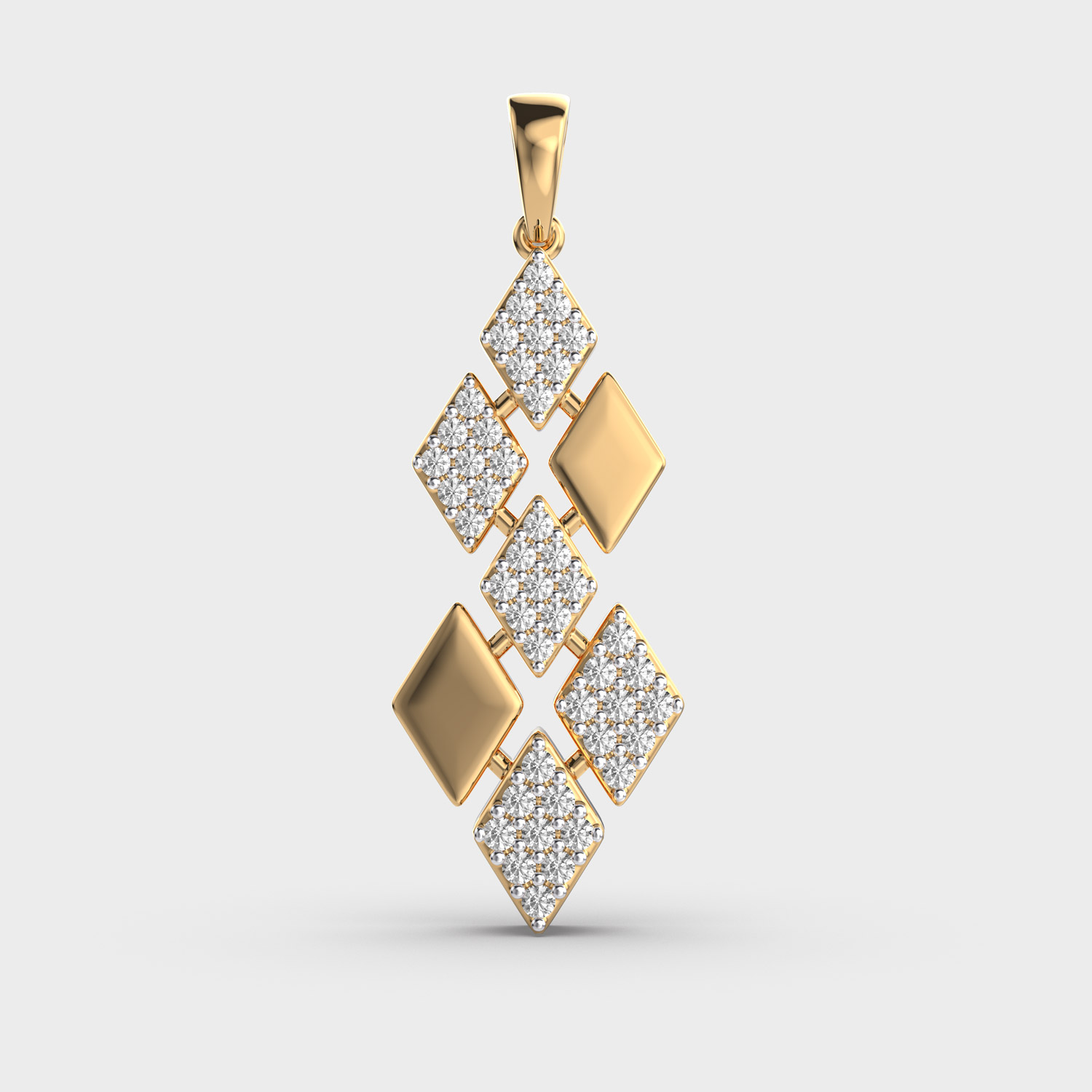 Prismline Diamond Encrusted Pendant (Without Chain)