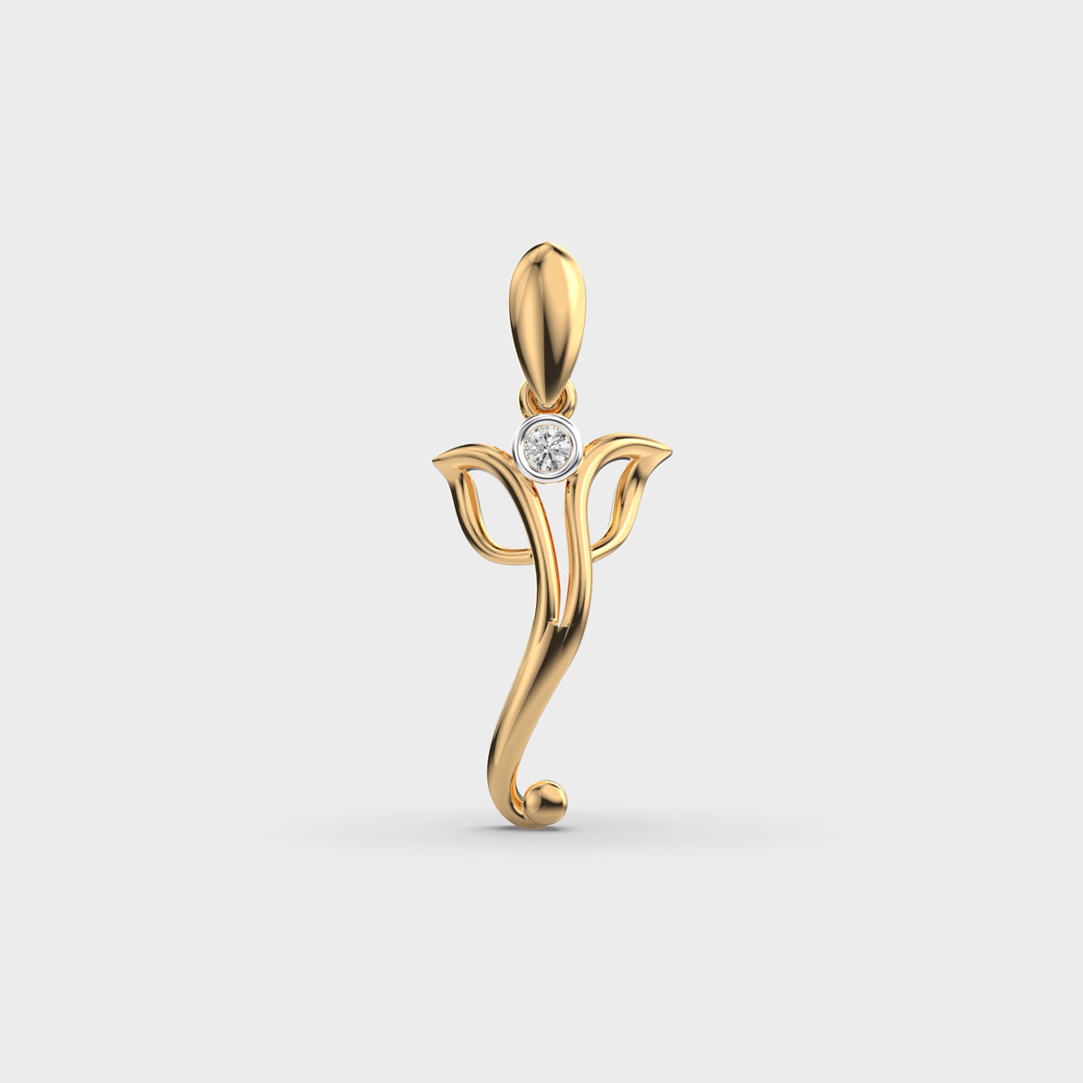 Ganesha Charm Religious Diamond Pendant (Without Chain)