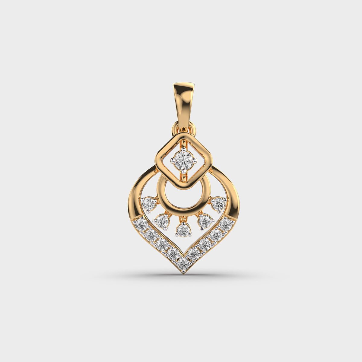 Velora Diamond Encrusted Pendant (Without Chain)