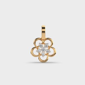 Rosette Charm Diamond Pendant