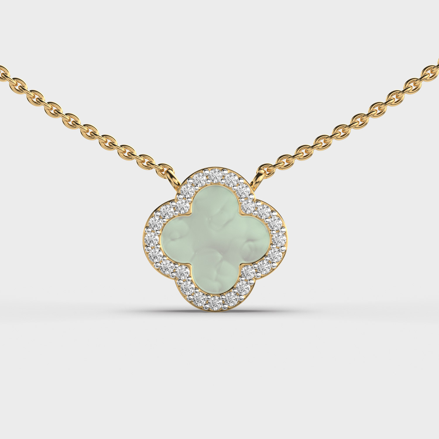 Blooming Cheryl Clover Diamond Pendant (With Chain)
