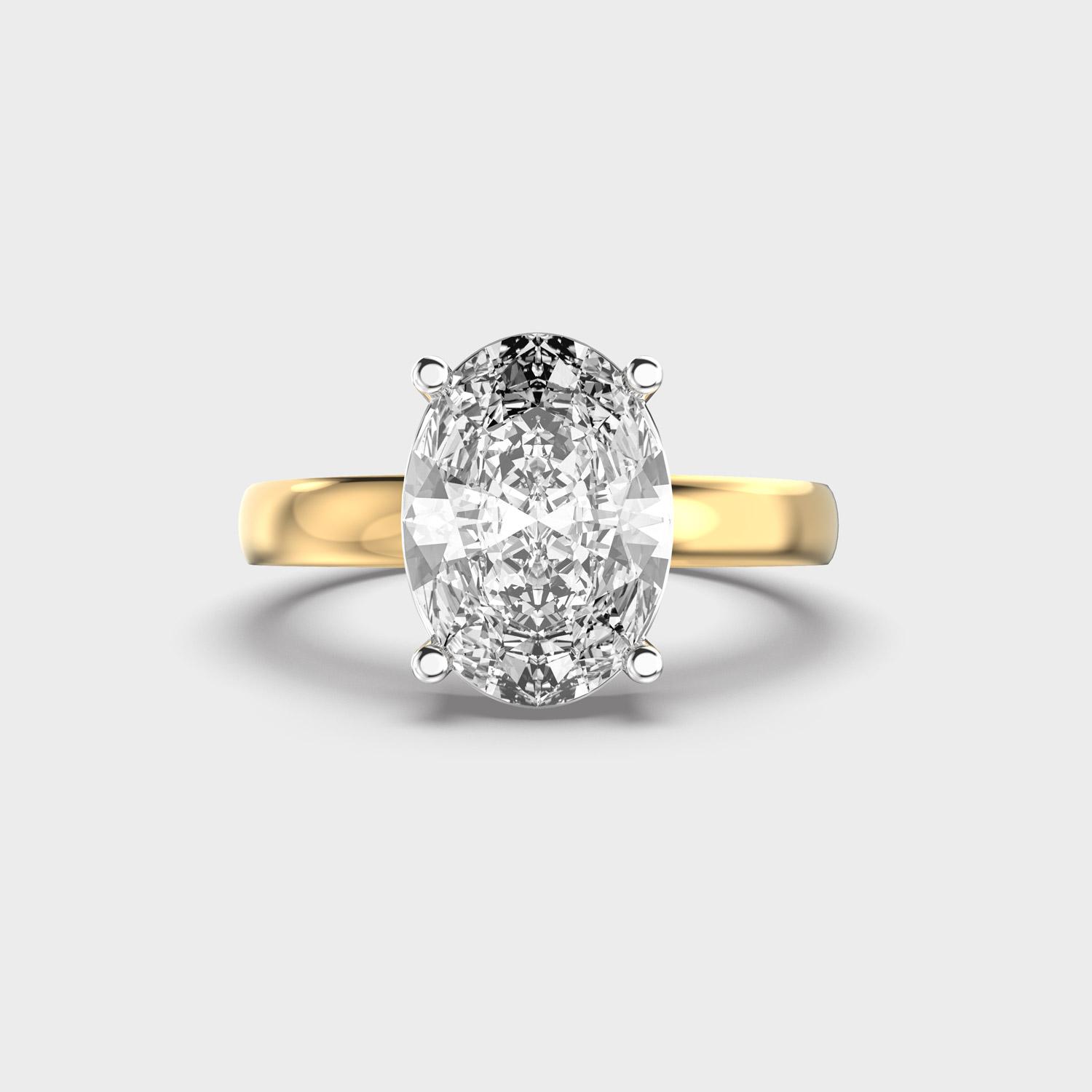 Graceful Oval Solitaire Diamond Ring for Engagement
