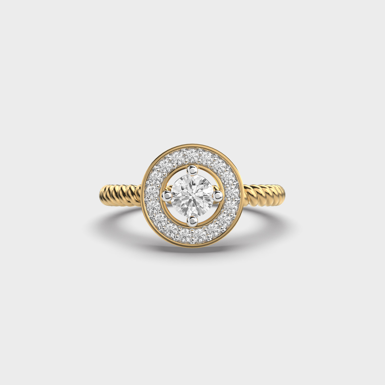 Sparkling Contour Twisted Diamond Ring