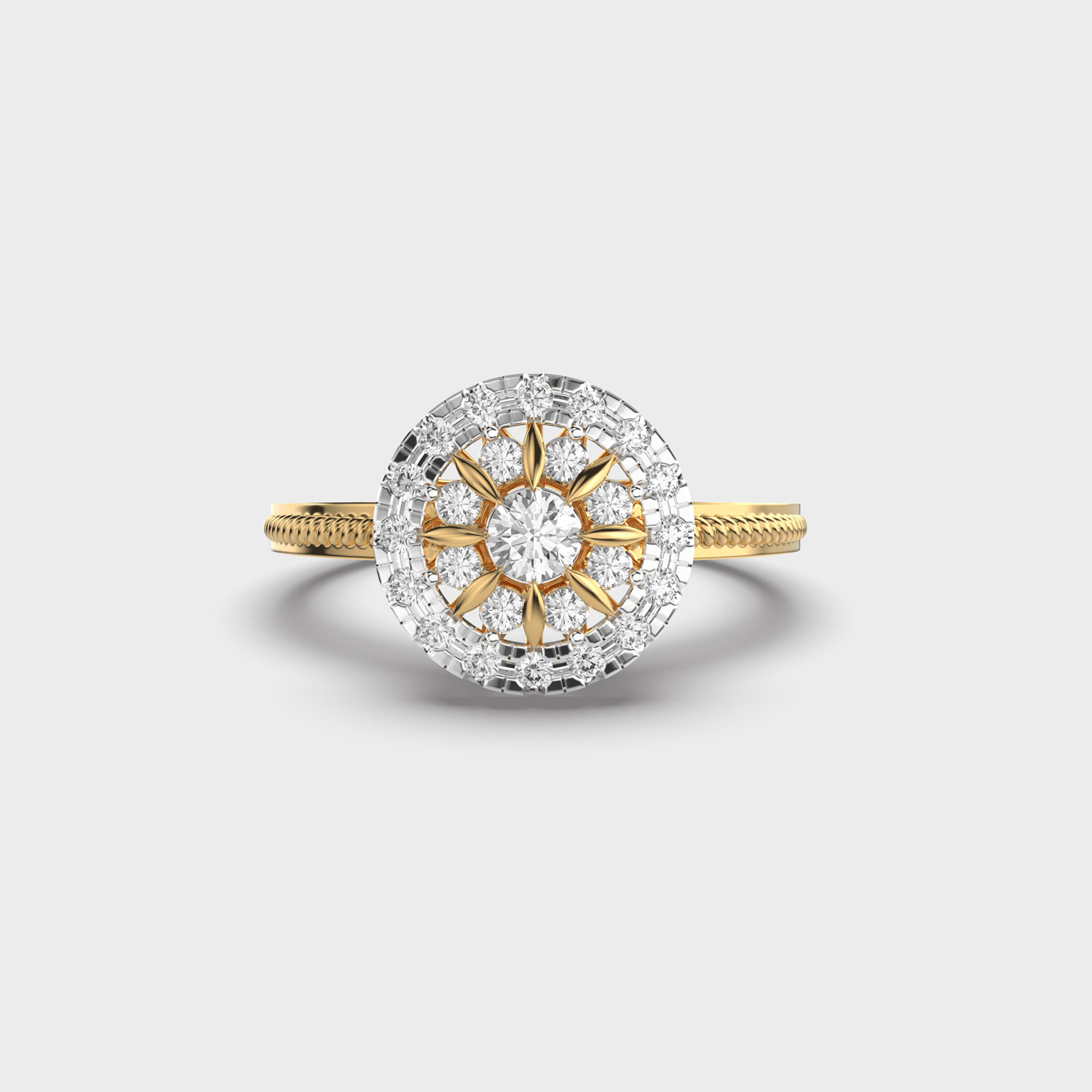 Rare Eclipse Flower Diamond Ring
