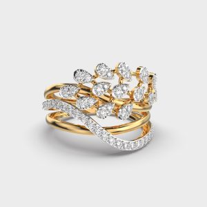 Peacock's Feather Diamond Ring