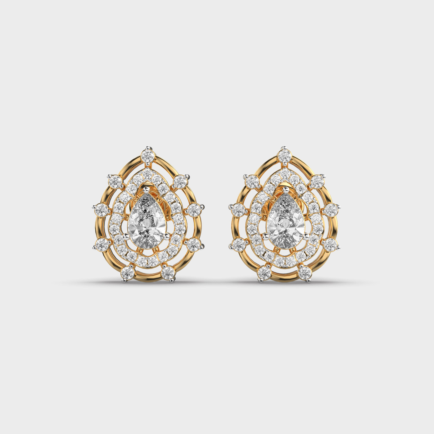Freesia Pear Cut Diamond Studs