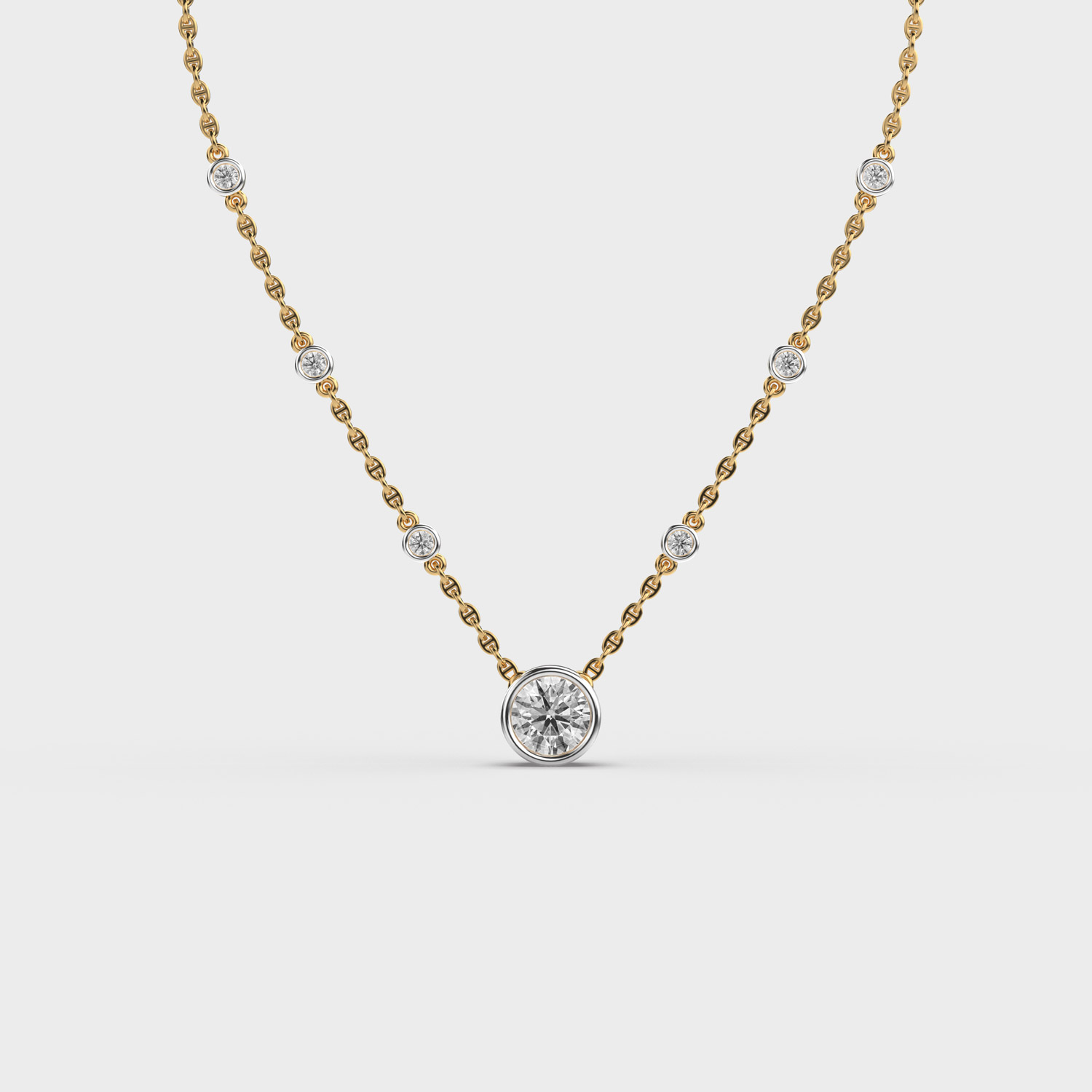 Blushing Sparkle Round Diamond Necklace