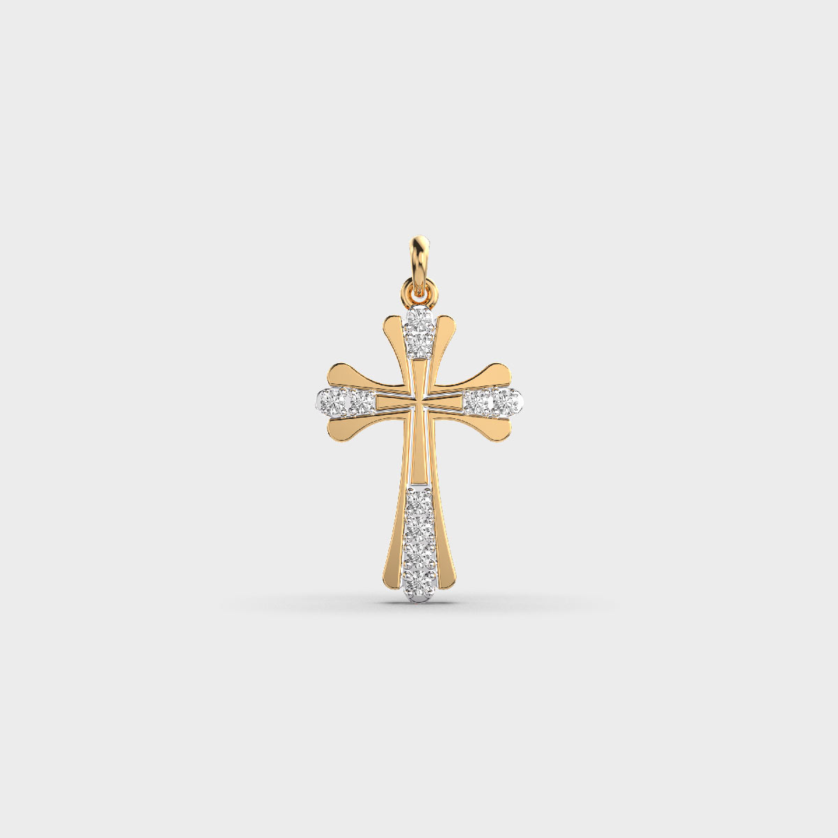 Catholic Cross Diamond Pendant (Without Chain)