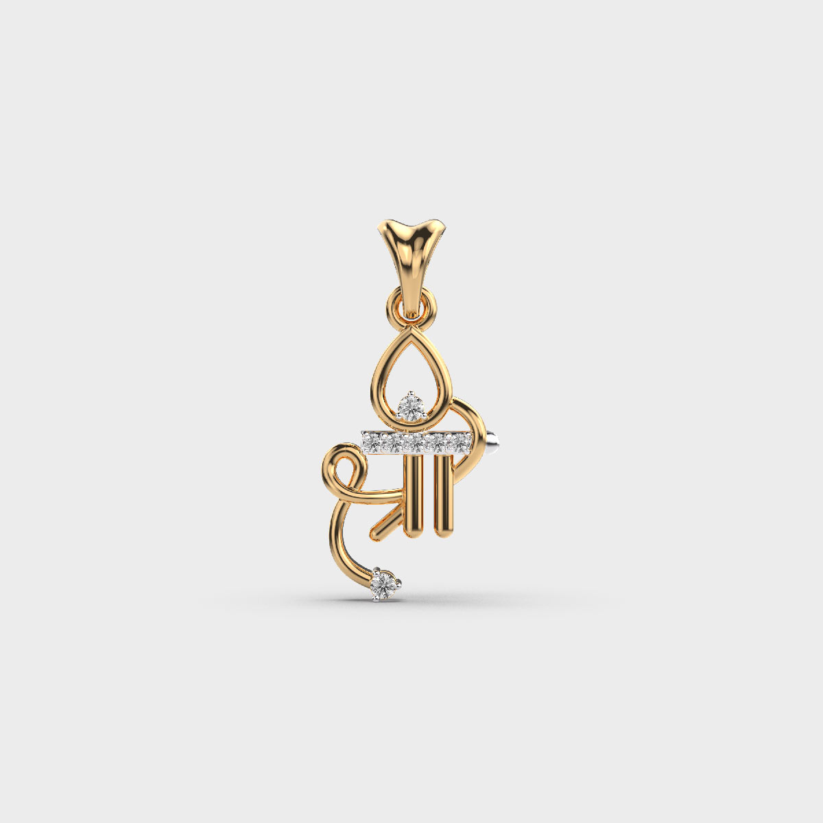 Religious Script Shree Diamond Pendant (Without Chain)