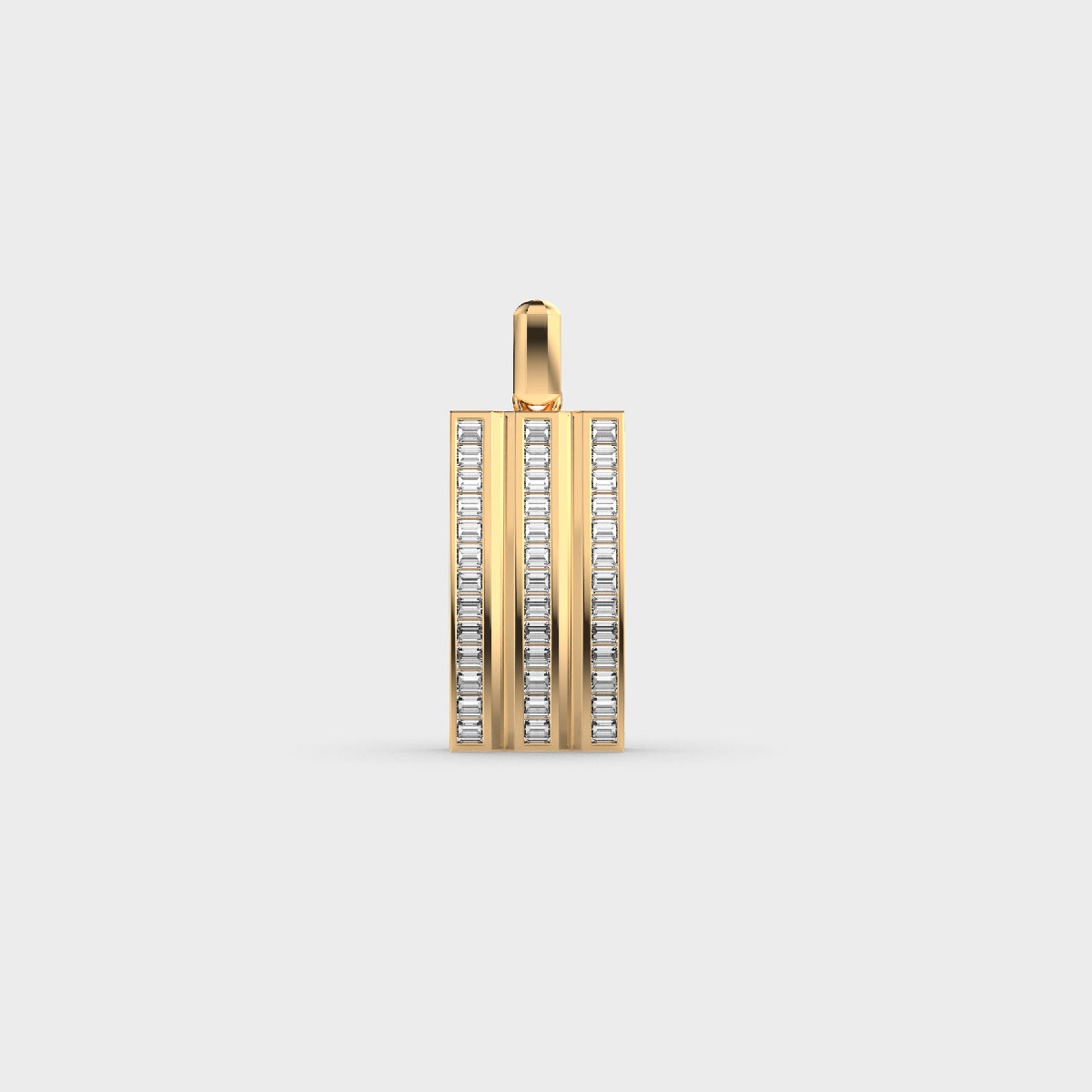 Stria Baguette Diamond Pendant (Without Chain)