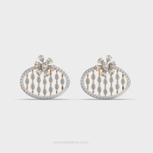 Enchanting Floral Oval Diamond Earrings