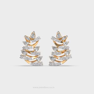Layered Leaf Diamond Earrings