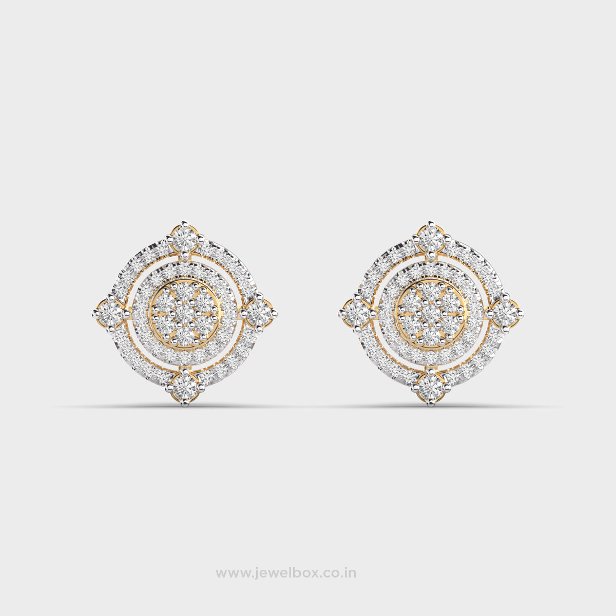 Madhavi Round Diamond Ear Studs