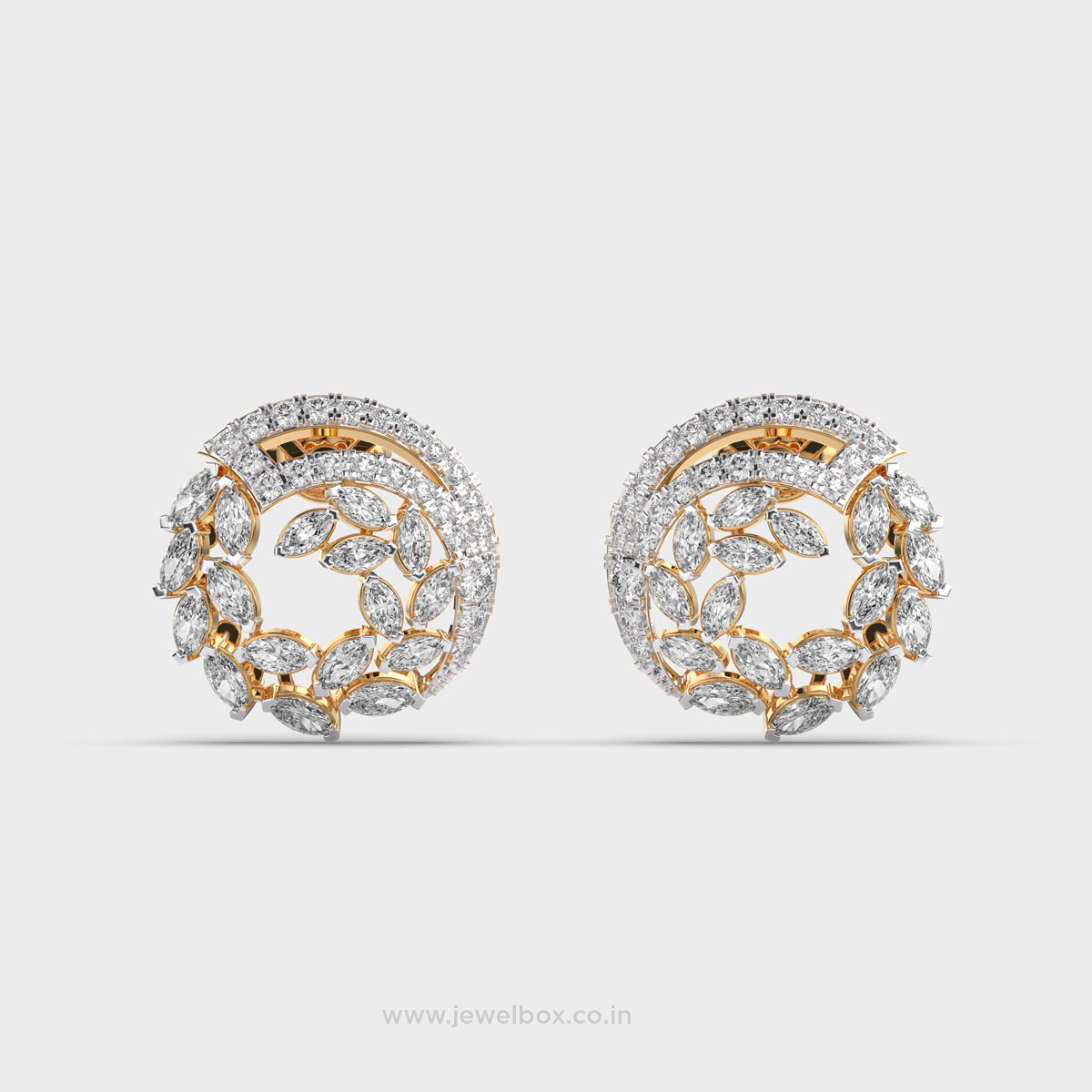 Gleaming Rosa Marquise Diamond Earrings